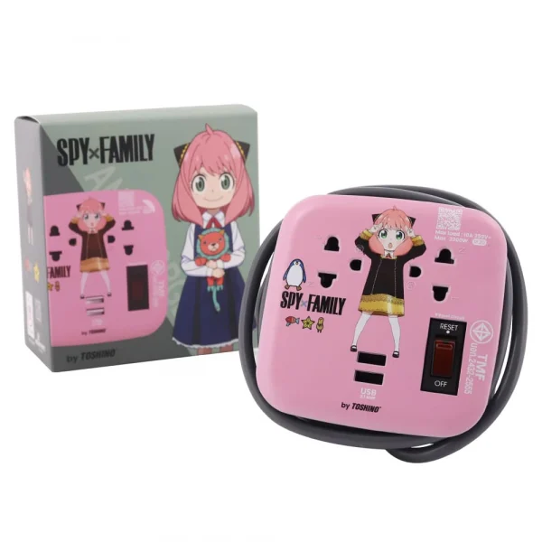 Toshino ปลั๊ก 2 ช่อง + 2USB 1 สวิตช์ 1.80 ม.(10A/2300W) Anya รุ่น XP-1.8M SPXA - Image 2