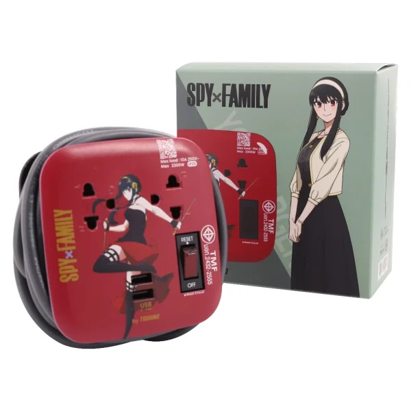 Toshino ปลั๊ก 2 ช่อง + 2USB 1 สวิตช์ 1.80 ม.(10A/2300W) Yor Forger รุ่น XP-1.8M SPXY - Image 2