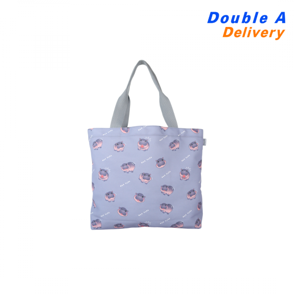 ดั๊บเบิ้ล เอ กระเป๋าผ้าอเนกประสงค์ : Tote Bag MOO DENG สีเทา
