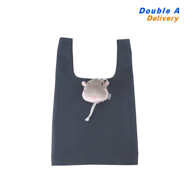 Double A กระเป๋าผ้าพับได้ : ลายหมูเด้ง หน้ายิ้ม - Image 3