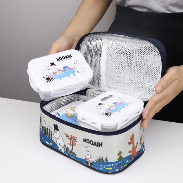 Super Lock กล่องถนอมอาหารพร้อมกระเป๋า ลายลิขสิทธิ์แท้มูมิน Moomin รุ่น 6115-AAA รวม 6 ชิ้น (3 กล่อง) - Image 3
