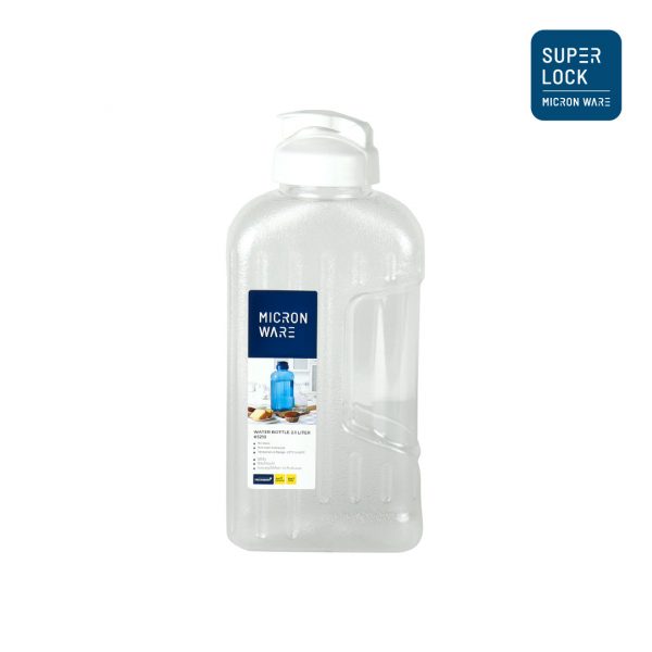 Super Lock ขวดน้ำพลาสติก ขนาด 2.1 ลิตร รุ่น 5210 ขวดน้ำดื่ม ทนความร้อน Water Bottle กระบอกน้ำ แพ็ค 3 ขวด (สีขาว)