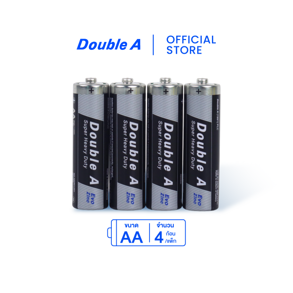 [1 แพ็ก] ถ่านคาร์บอนซิงค์ Double A ขนาด1.5V AA แพ็ก 4 ก้อน