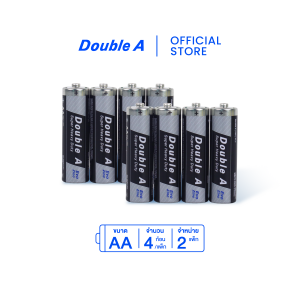 [2 แพ็ก] ถ่านคาร์บอนซิงค์ Double A ขนาด1.5V AA แพ็ก 4 ก้อน