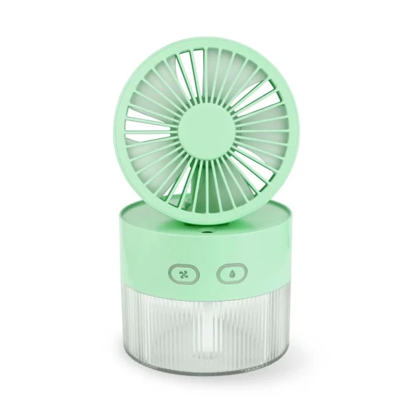 Asaki พัดลมไอนํ้าพกพา พ่นอโรม่า humidifier แรงลม 3 ระดับ มีไฟ LED สร้างบรรยากาศ รุ่น AK-FN43-สีเขียว
