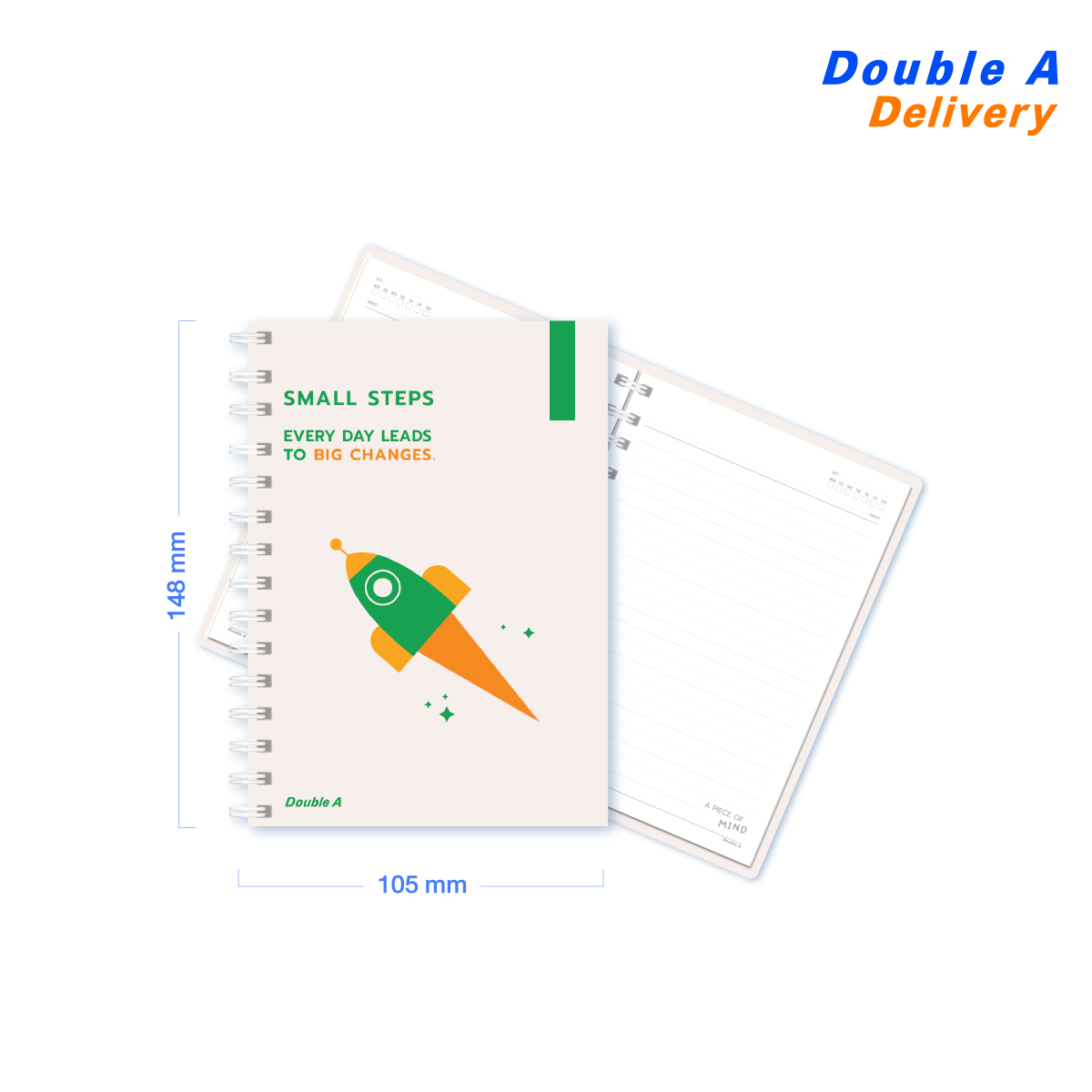 (4 เล่ม) สมุดสันห่วงขนาด A6 80แกรม 50แผ่น ลาย A Piece of mind - Image 2