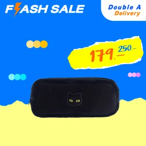 กระเป๋าเครื่องเขียน ลาย Baan Maew สีดำ (แมวโกญจา)