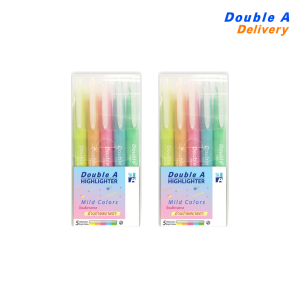 [แพ็กคู่] ปากกาเน้นข้อความดั๊บเบิ้ล เอ แพ็ค 5 สีพาสเทล