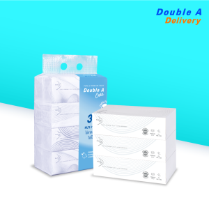 เซต [ทิชชูซอฟท์แพ็ก 1 แพ็ก + ทิชชูแบบกล่อง 1 แพ็ก] Double A Care