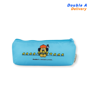 Double A กระเป๋าเครื่องเขียน ลาย OHIGE no PON สีฟ้า