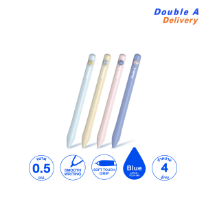 [4 ด้าม] ปากกาเจล ดั๊บเบิ้ล เอ 0.5 มม. รุ่น Mood-dee หมึกน้ำเงิน คละสี