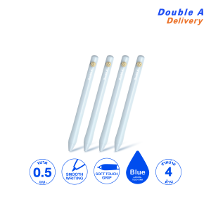 [4 ด้าม] ปากกาเจล ดั๊บเบิ้ล เอ 0.5 มม. รุ่น Mood-dee สีฟ้าพาสเทล หมึกน้ำเงิน