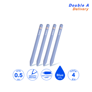 [4 ด้าม] ปากกาเจล ดั๊บเบิ้ล เอ 0.5 มม. รุ่น Mood-dee สีม่วงพาสเทล หมึกน้ำเงิน