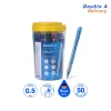 Double A ปากกา ลูกลื่น VILO 0.5 มม. หมึกสีน้ำเงิน จำหน่าย 50 ด้าม/กระปุก