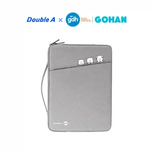 Double A กระเป๋าเอกสาร ลาย GOHAN สีเทา